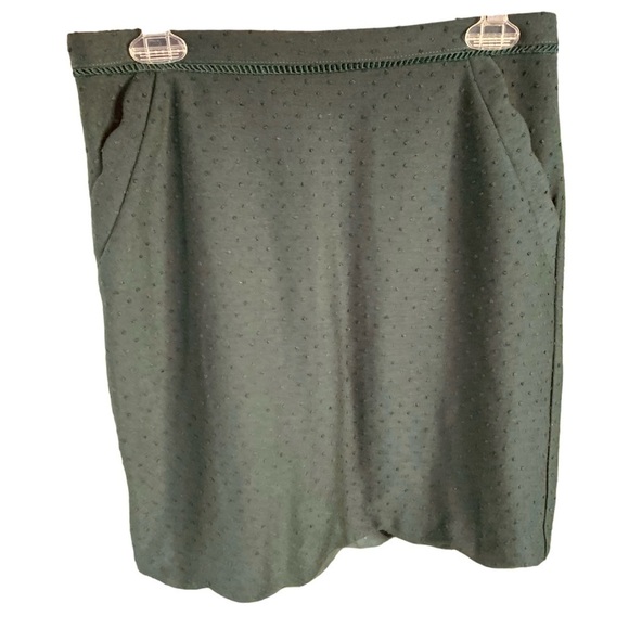Skies are Blue Women’s Medium Green Scalloped Pockets and Skirt MIDI Skirt - Picture 1 of 11